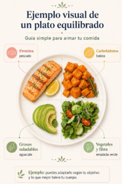 Vista interior: ejemplo visual de un plato equilibrado