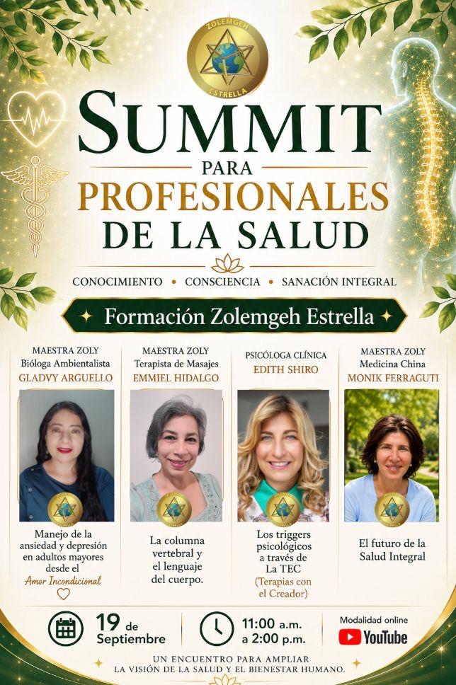Flyer del Summit para profesionales de la salud