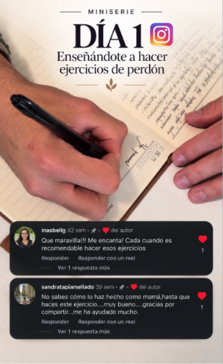Flyer de la miniserie Enseñándote a hacer ejercicios de perdón, día 1